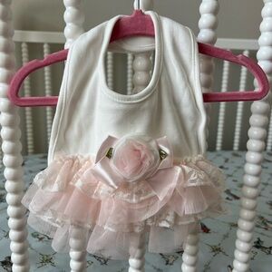 Edgehill Tulle Ruffles and Satin Flower Bib